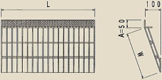 グレーチング歩道上り 製品図