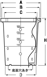 JOTO浸透マス（多孔浸透マス・簡易浸透マス） 寸法図