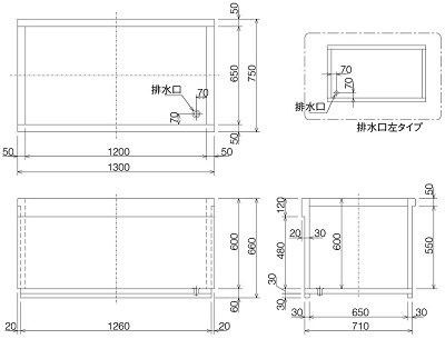 箱型やすらぎ 寸法図