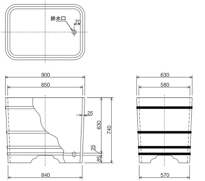 角丸ゆとり 寸法図