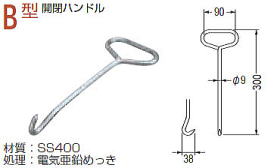 B型開閉ハンドル