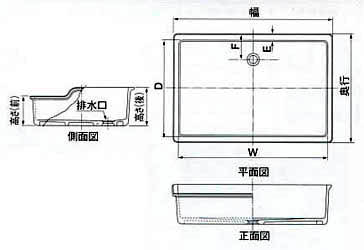 タキロン研ぎ出し流し スタンダードタイプ 寸法図