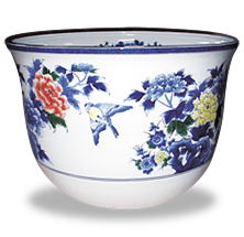 磁器風呂 花鳥